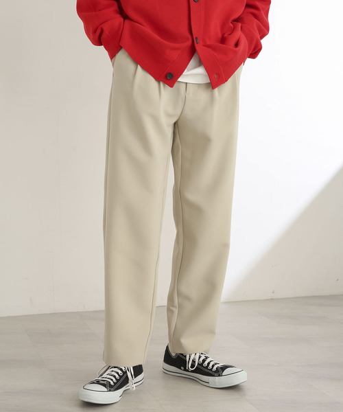 SENSE OF PLACE by URBAN RESEARCH（センスオブプレイスバイアーバンリサーチ）の「『セットアップ対応』 ダブルタックテーパードスラックスB（スラックス・メンズ・ブラック/ネイビー/ライトベージュ・MEDIUM/LARGE）」の10枚目の写真