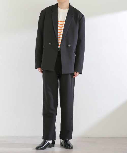 SENSE OF PLACE by URBAN RESEARCH（センスオブプレイスバイアーバンリサーチ）の「『セットアップ対応』 ダブルタックテーパードスラックスB（スラックス・メンズ・ブラック/ネイビー/ライトベージュ・MEDIUM/LARGE）」の19枚目の写真