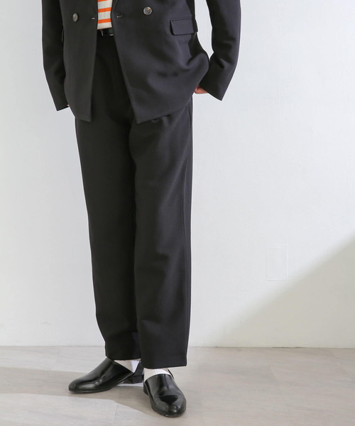 SENSE OF PLACE by URBAN RESEARCH（センスオブプレイスバイアーバンリサーチ）の「『セットアップ対応』 ダブルタックテーパードスラックスB（スラックス・メンズ・ブラック/ネイビー/ライトベージュ・MEDIUM/LARGE）」の20枚目の写真