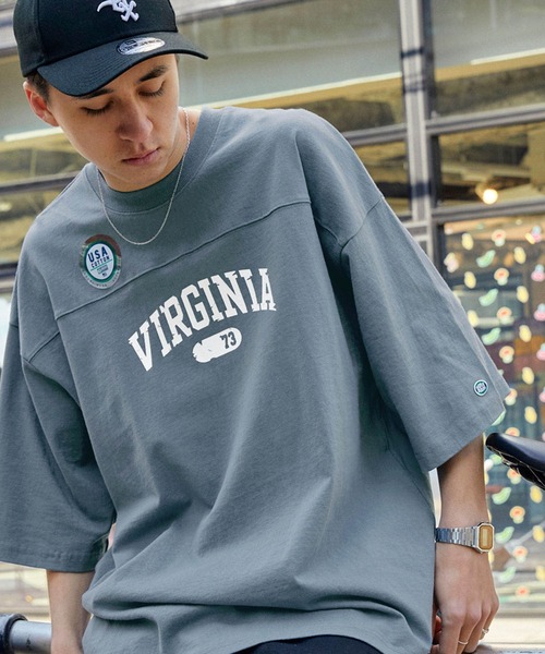 DISCUS ATHLETIC（ディスカス　アスレチック）の「DISCUS ATHLETIC/ディスカス アスレチック フットボールカレッジ USAコットン半袖Tシャツ（Tシャツ/カットソー・メンズ・オレンジ/ネイビー/スミクロ/ホワイト/グリーン/ブルー・L/M）」の6枚目の写真