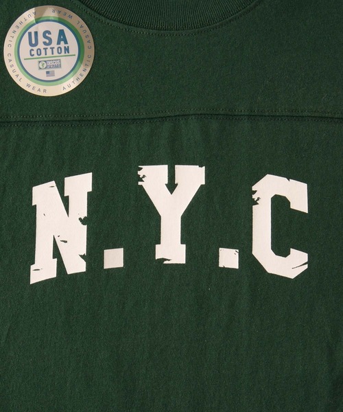 DISCUS ATHLETIC（ディスカス　アスレチック）の「DISCUS ATHLETIC/ディスカス アスレチック フットボールカレッジ USAコットン半袖Tシャツ（Tシャツ/カットソー・メンズ・オレンジ/ネイビー/スミクロ/ホワイト/グリーン/ブルー・L/M）」の9枚目の写真