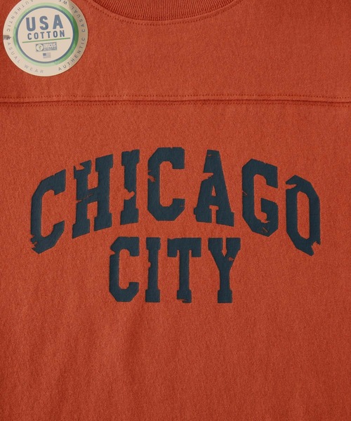 DISCUS ATHLETIC（ディスカス　アスレチック）の「DISCUS ATHLETIC/ディスカス アスレチック フットボールカレッジ USAコットン半袖Tシャツ（Tシャツ/カットソー・メンズ・オレンジ/ネイビー/スミクロ/ホワイト/グリーン/ブルー・L/M）」の10枚目の写真