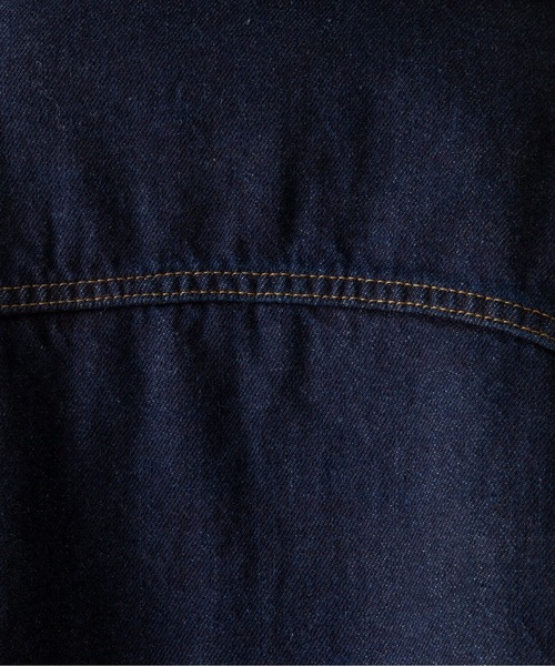 ANGIE（アンジー）の「ビッグカラーオーバーサイズデニムジャケット（デニムジャケット・レディース・ブルー/ネイビー・FREE）」の11枚目の写真