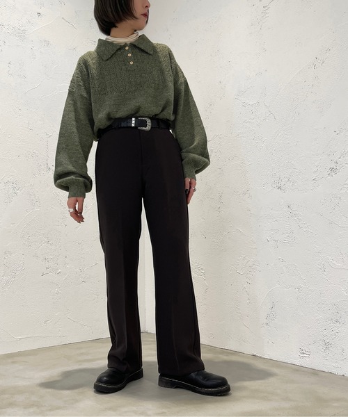 apres jour mignon(アプレジュールミニョン)の「透かし編みポロニット【ZOZOTOWN限定アイテム】(ニット/セーター・レディース・グリーン系その他/パープル系その他/ライトベージュ・X-LARGE/フリー)」の18枚目の写真