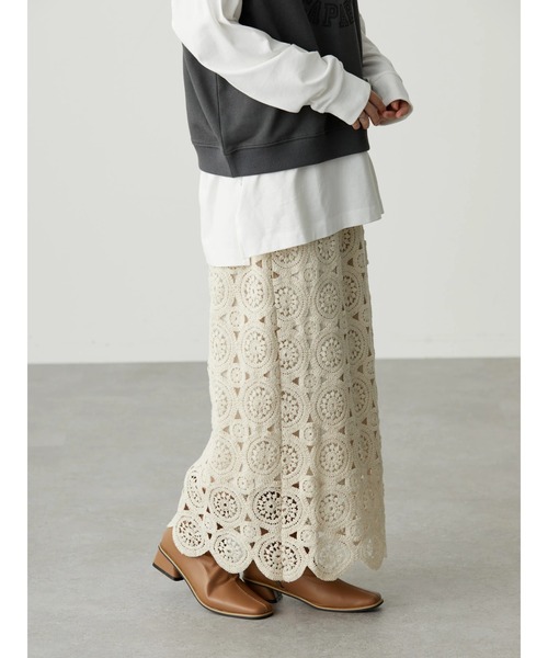 AMERICAN HOLIC（アメリカンホリック）の「レースタイトスカート（スカート・レディース・アイボリー・S/M/L）」の5枚目の写真