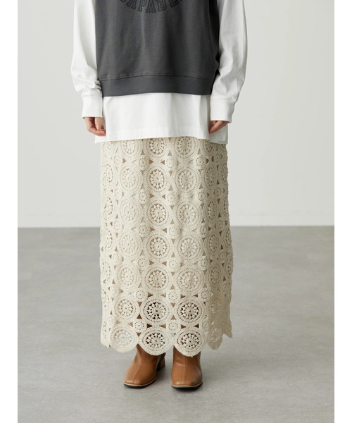 AMERICAN HOLIC（アメリカンホリック）の「レースタイトスカート（スカート・レディース・アイボリー・S/M/L）」の6枚目の写真