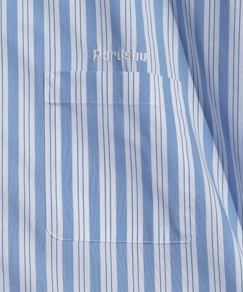 Perushu(ペルーシュ)の「オーバーサイズストライプシャツ(シャツ/ブラウス・メンズ・ホワイト/サックスブルー/ピンク/イエロー・MEDIUM/LARGE)」の16枚目の写真