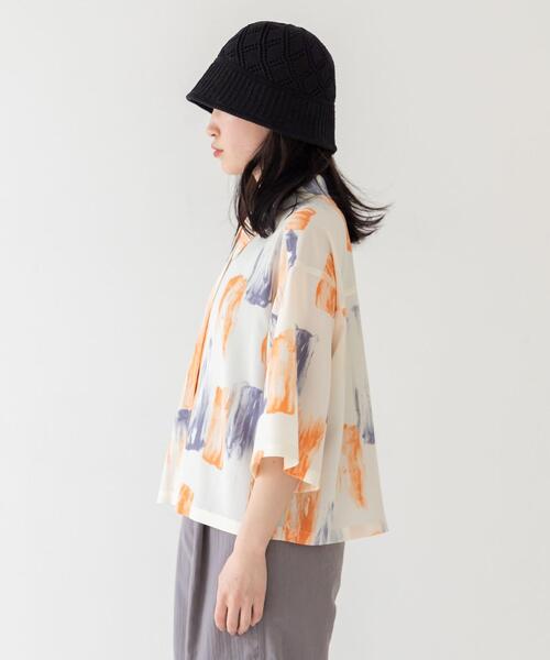 CITEN（シテン）の「＜CITEN（シテン）＞ウォーターカラープリント ボックス シャツ（シャツ/ブラウス・レディース・ライトグレー/オフホワイト・FREE）」の18枚目の写真