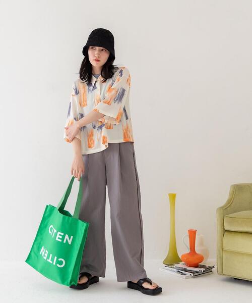 CITEN（シテン）の「＜CITEN（シテン）＞ウォーターカラープリント ボックス シャツ（シャツ/ブラウス・レディース・ライトグレー/オフホワイト・FREE）」の9枚目の写真