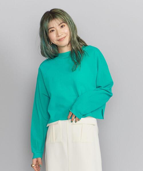 BEAUTY&YOUTH UNITED ARROWS(ビューティーアンドユースユナイテッドアローズ)の「BY コットンナイロン ワイド シアーニット プルオーバー -ウォッシャブル-(ニット/セーター・レディース・ホワイト/ブラック/ケリー・FREE)」の8枚目の写真