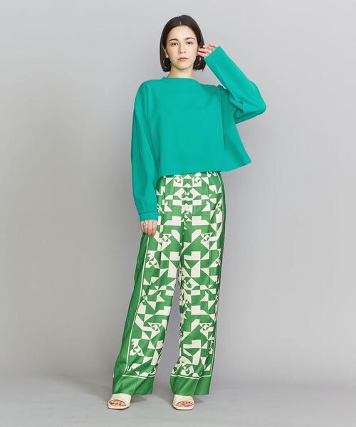 BEAUTY&YOUTH UNITED ARROWS(ビューティーアンドユースユナイテッドアローズ)の「BY コットンナイロン ワイド シアーニット プルオーバー -ウォッシャブル-(ニット/セーター・レディース・ホワイト/ブラック/ケリー・FREE)」の7枚目の写真