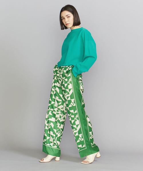 BEAUTY&YOUTH UNITED ARROWS(ビューティーアンドユースユナイテッドアローズ)の「BY コットンナイロン ワイド シアーニット プルオーバー -ウォッシャブル-(ニット/セーター・レディース・ホワイト/ブラック/ケリー・FREE)」の5枚目の写真