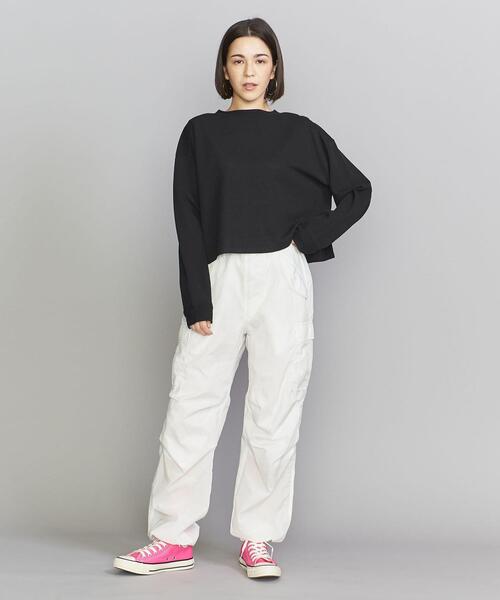 BEAUTY&YOUTH UNITED ARROWS(ビューティーアンドユースユナイテッドアローズ)の「BY コットンナイロン ワイド シアーニット プルオーバー -ウォッシャブル-(ニット/セーター・レディース・ホワイト/ブラック/ケリー・FREE)」の14枚目の写真