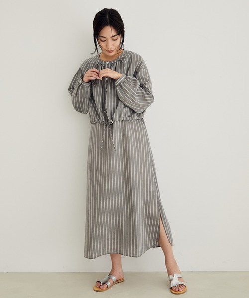 SALON adam et rope'（サロン アダム エ ロペ）の「【セットアップ】レイヤードシャツワンピース（ワンピース・レディース・ピンク/ベージュ/ブラック・FREE）」の8枚目の写真