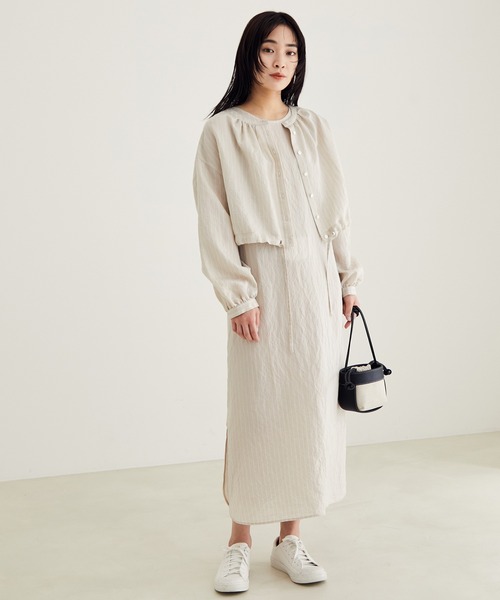 SALON adam et rope'（サロン アダム エ ロペ）の「【セットアップ】レイヤードシャツワンピース（ワンピース・レディース・ピンク/ベージュ/ブラック・FREE）」の9枚目の写真