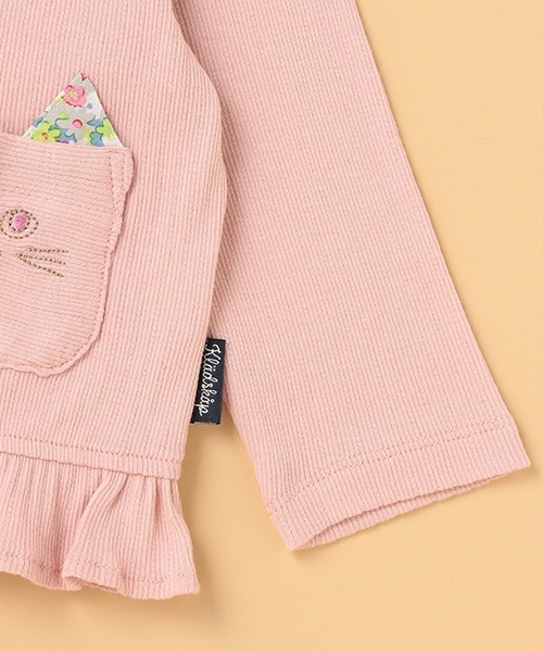 kladskap（クレードスコープ）の「ネコポケット長袖カーディガン（カーディガン/ボレロ・キッズ・オフホワイト/ピンク・110cm/100cm/90cm/80ｃｍ/120cm）」の7枚目の写真