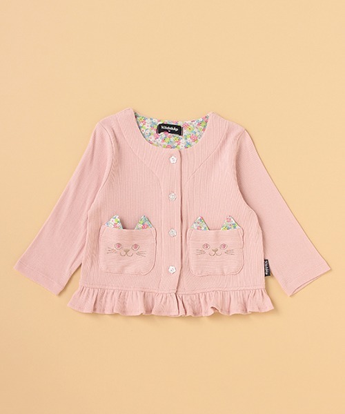 kladskap（クレードスコープ）の「ネコポケット長袖カーディガン（カーディガン/ボレロ・キッズ・オフホワイト/ピンク・110cm/100cm/90cm/80ｃｍ/120cm）」の14枚目の写真