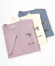 Salong hameu（サロン ハミュー）の「Cat&Dog アニマルワンポイント刺繍ポケットTシャツ（Tシャツ/カットソー・メンズ）」