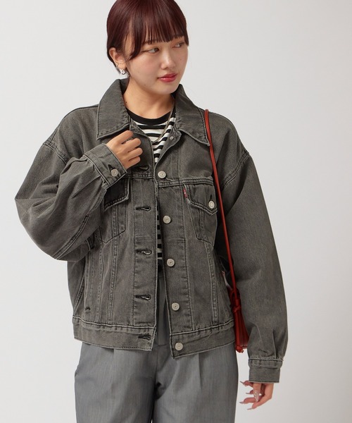 Levi's(リーバイス)の「LEVI'S/リーバイス 90S TRUCKER デニムジャケット トラッカージャケット ジージャン Gジャン ヴィンテージ ビンテージ ライトアウター 秋 秋服 2026年秋冬 冬服(デニムジャケット・レディース・ライトブルー/ブラック/ブルー・S)」の4枚目の写真