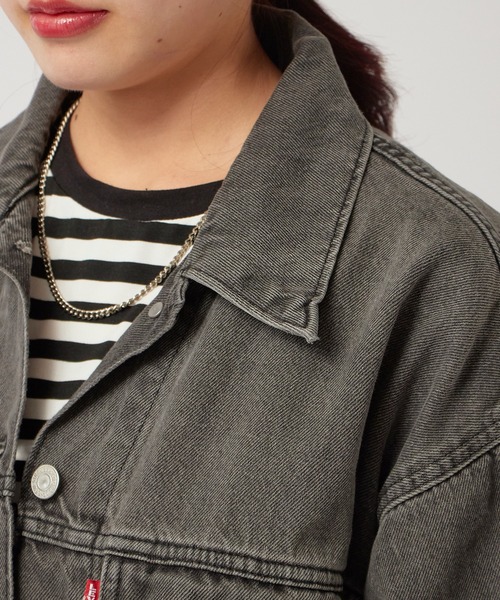 Levi's(リーバイス)の「LEVI'S/リーバイス 90S TRUCKER デニムジャケット トラッカージャケット ジージャン Gジャン ヴィンテージ ビンテージ ライトアウター 秋 秋服 2026年秋冬 冬服(デニムジャケット・レディース・ライトブルー/ブラック/ブルー・S)」の8枚目の写真