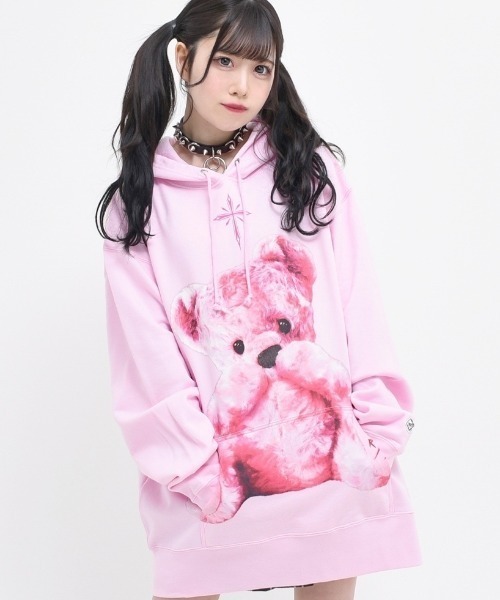 『TRAVAS TOKYO/トラバス トーキョー』Furry bear Hoodie/くまプリント TOKYO（トラバス パーカー