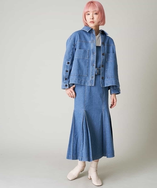 A de a.v.v（アードアー・ヴェ・ヴェ）の「（SET UP対応）バックレースデニムジャケット（デニムジャケット・レディース・ブルー・38/36）」の5枚目の写真