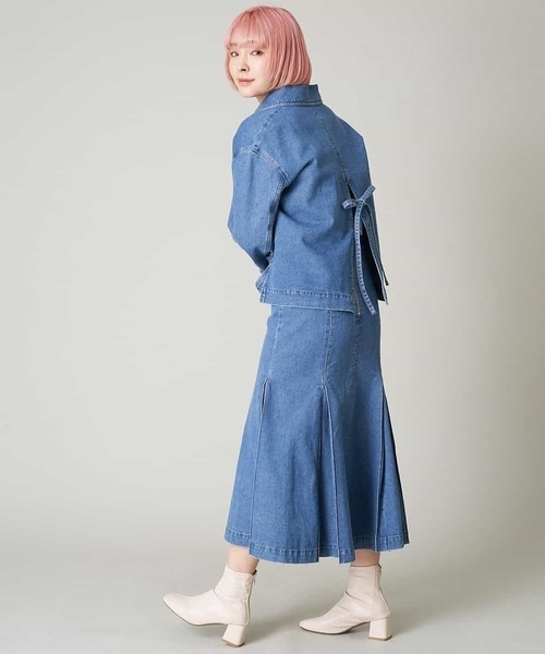 A de a.v.v（アードアー・ヴェ・ヴェ）の「（SET UP対応）バックレースデニムジャケット（デニムジャケット・レディース・ブルー・38/36）」の2枚目の写真