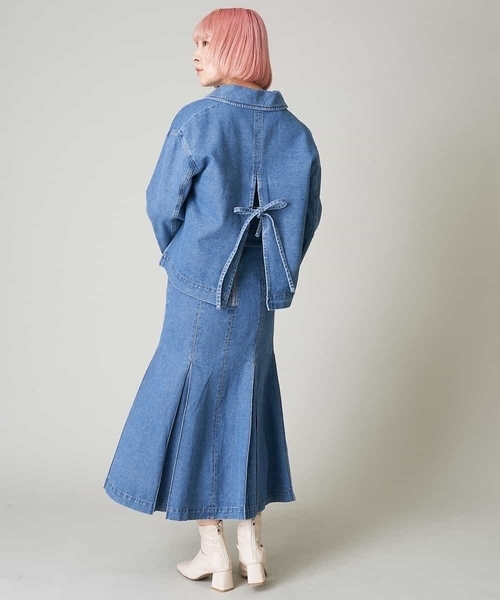 A de a.v.v（アードアー・ヴェ・ヴェ）の「（SET UP対応）バックレースデニムジャケット（デニムジャケット・レディース・ブルー・38/36）」の9枚目の写真