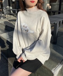 one after another NICE CLAUP | ホワイトDogブリントスウェット(スウェット)