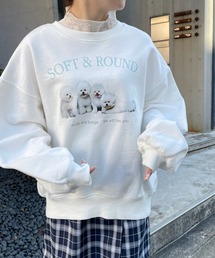 ホワイトDogブリントスウェット