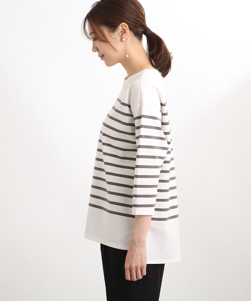 Reflect(リフレクト)の「◆【WEB限定カラーあり/UVカット/接触冷感/洗える】パネルボーダーカットソー(Tシャツ/カットソー・レディース・ネイビー系2/オリーブ系2/グレー系その他3/イエロー系2/ピンク系/ライトグリーン系2・11/15 /17/13/09/07)」の10枚目の写真
