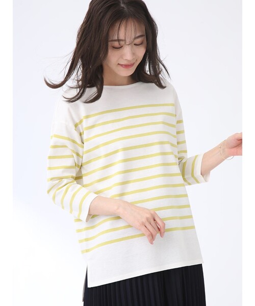 Reflect(リフレクト)の「◆【WEB限定カラーあり/UVカット/接触冷感/洗える】パネルボーダーカットソー(Tシャツ/カットソー・レディース・ネイビー系2/オリーブ系2/グレー系その他3/イエロー系2/ピンク系/ライトグリーン系2・11/15 /17/13/09/07)」の15枚目の写真