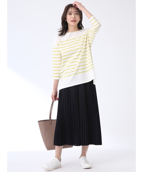 Reflect(リフレクト)の「◆【WEB限定カラーあり/UVカット/接触冷感/洗える】パネルボーダーカットソー(Tシャツ/カットソー・レディース・ネイビー系2/オリーブ系2/グレー系その他3/イエロー系2/ピンク系/ライトグリーン系2・11/15 /17/13/09/07)」の16枚目の写真