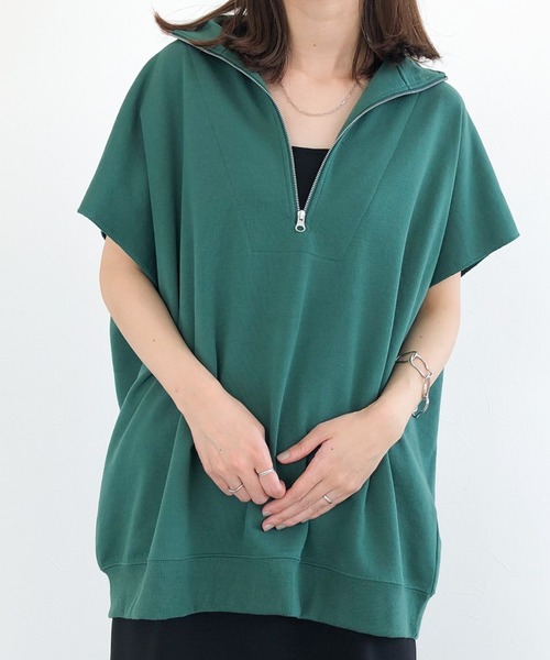 LEPSIM（レプシィム）の「ハーフZIPフレンチスリーブプル