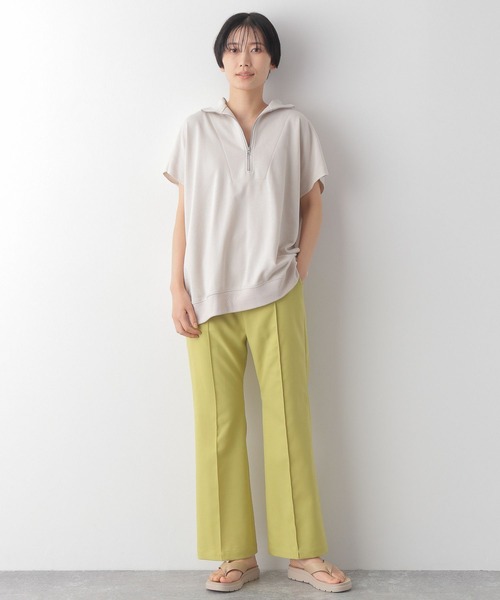 LEPSIM(レプシィム)の「ハーフZIPフレンチスリーブプルオーバー 274280(Tシャツ/カットソー・レディース・チャコールグレー/オレンジ/グリーン/グレイッシュベージュ・FREE)」の16枚目の写真