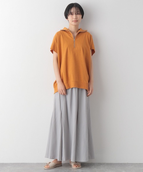 LEPSIM(レプシィム)の「ハーフZIPフレンチスリーブプルオーバー 274280(Tシャツ/カットソー・レディース・チャコールグレー/オレンジ/グリーン/グレイッシュベージュ・FREE)」の18枚目の写真