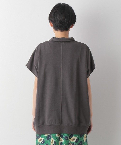 LEPSIM(レプシィム)の「ハーフZIPフレンチスリーブプルオーバー 274280(Tシャツ/カットソー・レディース・チャコールグレー/オレンジ/グリーン/グレイッシュベージュ・FREE)」の7枚目の写真