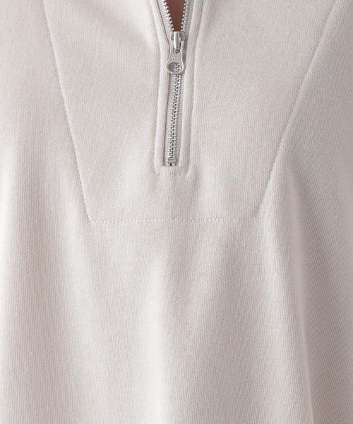 LEPSIM(レプシィム)の「ハーフZIPフレンチスリーブプルオーバー 274280(Tシャツ/カットソー・レディース・チャコールグレー/オレンジ/グリーン/グレイッシュベージュ・FREE)」の13枚目の写真