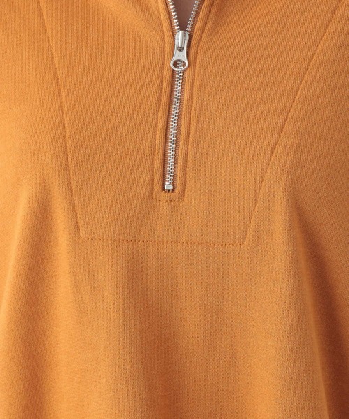 LEPSIM(レプシィム)の「ハーフZIPフレンチスリーブプルオーバー 274280(Tシャツ/カットソー・レディース・チャコールグレー/オレンジ/グリーン/グレイッシュベージュ・FREE)」の6枚目の写真