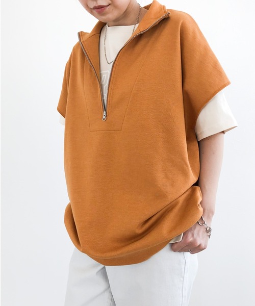 LEPSIM（レプシィム）の「ハーフZIPフレンチスリーブプル