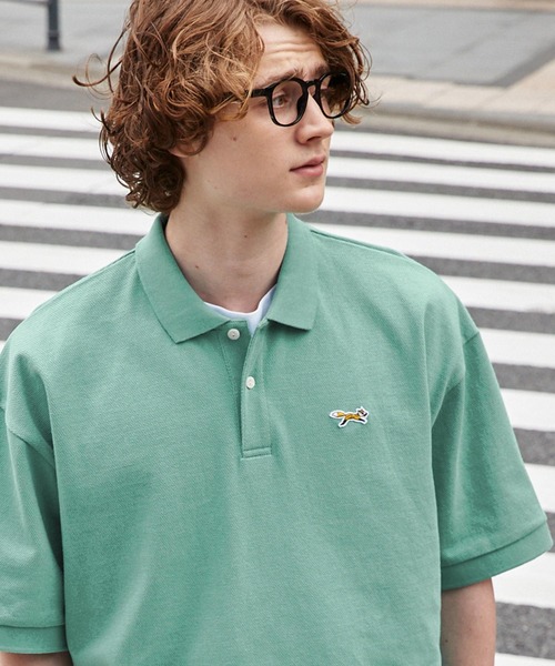 PENNEYS(ぺニーズ)の「PENNEYS/ペニーズ 別注 THE FOX ロゴ ワッペン刺繍 ルーズ鹿の子ポロシャツ(ポロシャツ・メンズ・ホワイト/ブラック/ネイビー/グリーン/オリーブ/ブラウン・M/L)」の5枚目の写真