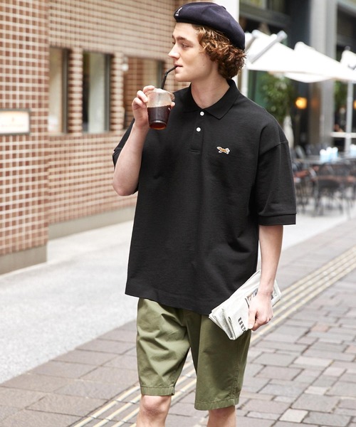 PENNEYS(ぺニーズ)の「PENNEYS/ペニーズ 別注 THE FOX ロゴ ワッペン刺繍 ルーズ鹿の子ポロシャツ(ポロシャツ・メンズ・ホワイト/ブラック/ネイビー/グリーン/オリーブ/ブラウン・M/L)」の16枚目の写真