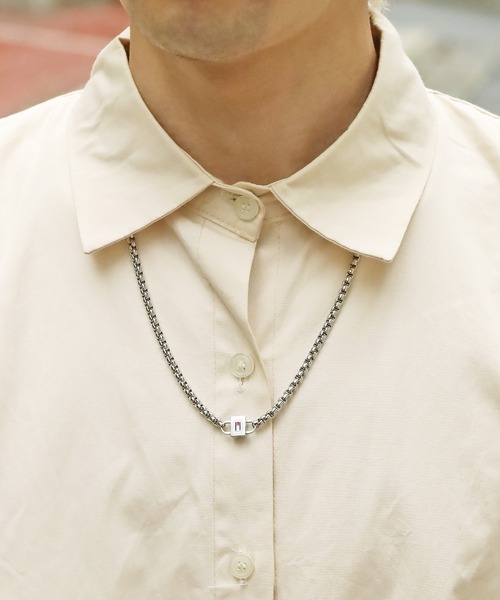 TOMMY HILFIGER(トミーヒルフィガー)の「TOMMY HILFIGER/トミーヒルフィガー Stainless Steel Chain Necklace Silver チェーンネックレス(ネックレス・メンズ・シルバー・FREE)」の9枚目の写真