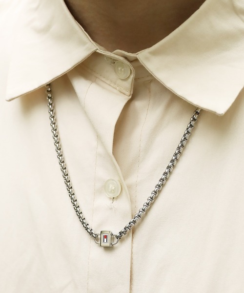 TOMMY HILFIGER(トミーヒルフィガー)の「TOMMY HILFIGER/トミーヒルフィガー Stainless Steel Chain Necklace Silver チェーンネックレス(ネックレス・メンズ・シルバー・FREE)」の11枚目の写真