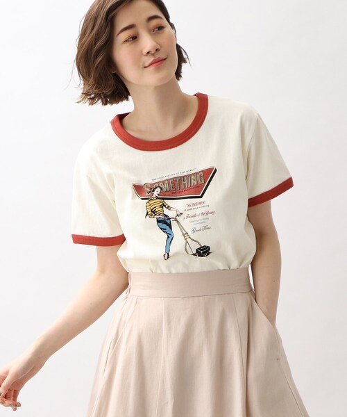grove(グローブ)の「grove×Something リンガーTシャツ(Tシャツ/カットソー・レディース・ブラック系4/ネイビー系4/ワイン系6・02/03)」の3枚目の写真