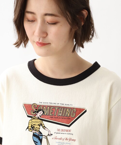 grove(グローブ)の「grove×Something リンガーTシャツ(Tシャツ/カットソー・レディース・ブラック系4/ネイビー系4/ワイン系6・02/03)」の9枚目の写真