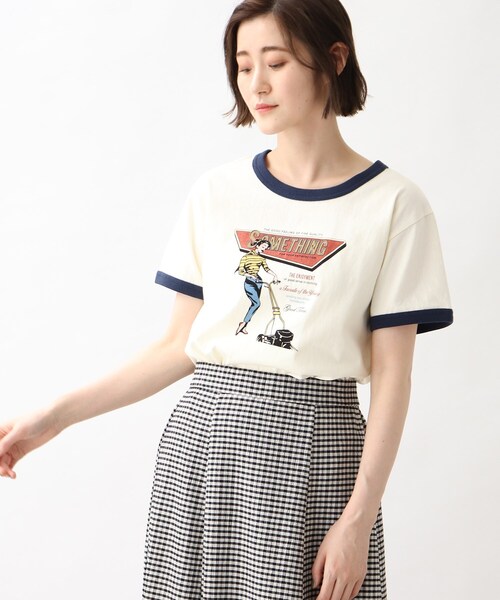 grove(グローブ)の「grove×Something リンガーTシャツ(Tシャツ/カットソー・レディース・ブラック系4/ネイビー系4/ワイン系6・02/03)」の16枚目の写真