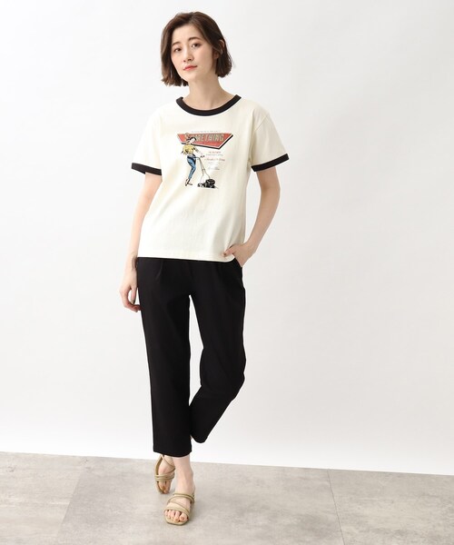 grove(グローブ)の「grove×Something リンガーTシャツ(Tシャツ/カットソー・レディース・ブラック系4/ネイビー系4/ワイン系6・02/03)」の19枚目の写真