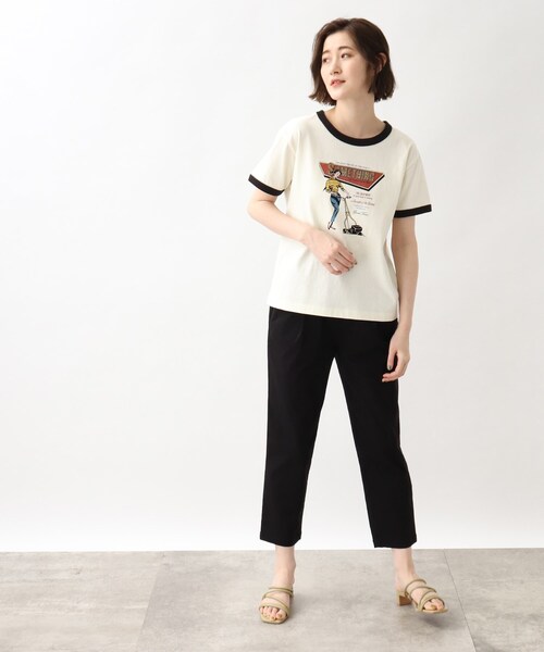 grove(グローブ)の「grove×Something リンガーTシャツ(Tシャツ/カットソー・レディース・ブラック系4/ネイビー系4/ワイン系6・02/03)」の4枚目の写真
