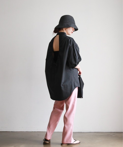 feepur(フェピュール)の「【TALLサイズあり】センタースリットカラーパンツ(スラックス・レディース・ブラック/レッド/ピンク/グリーン/アイボリー/グリーン系その他・MEDIUM/TALL)」の8枚目の写真